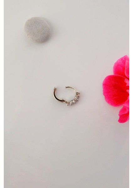 Zirkon Taşlı Halka Tragus Piercing Helix Kıkırdak Forward Helix