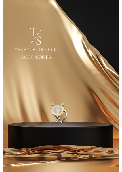 Broş Metal Rozet Kedi Incili Taşlı Sevimli Küçük Yaka Kıyafet Şapka Takı Aksesuar Cat Brooch fiyatları