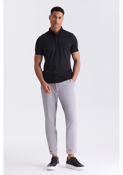 Siyah Slim Fit Düğmeli Polo Yaka T-Shirt fiyatları