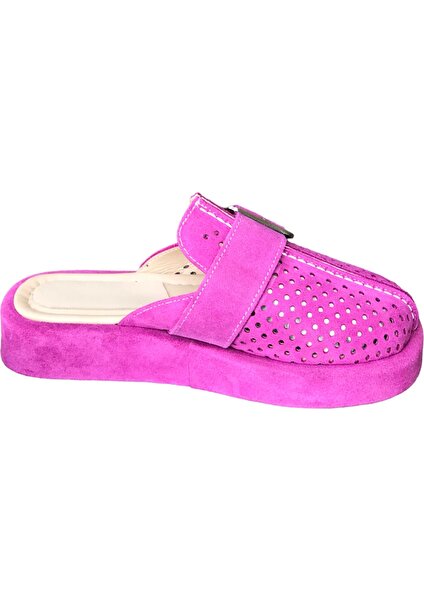 Fuşya Süet Deri Slipper