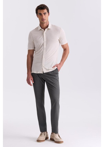 Bej Slim Fit Gömlek Yaka T-Shirt fiyatları