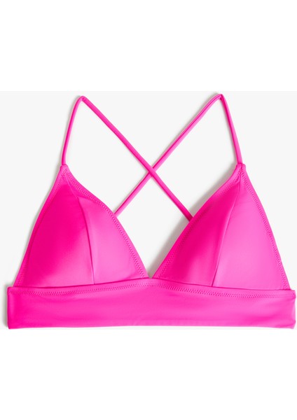 Üçgen Bikini Üstü Çapraz Askılı Kaplı