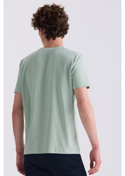 Yeşil Slim Fit Bisiklet Yaka T-Shirt fırsatları