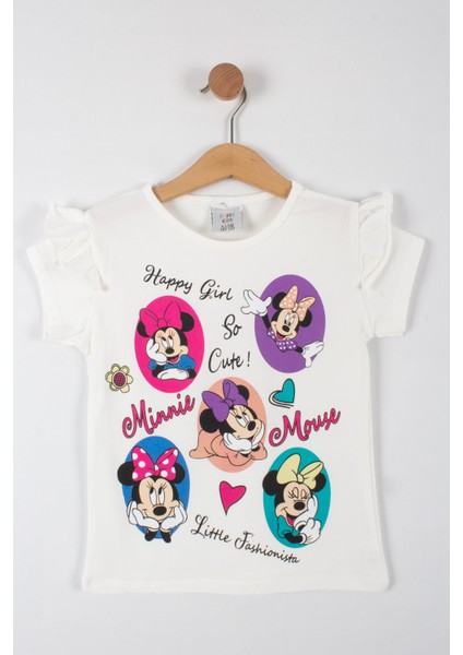 Minnie Mouse Kalp Baskılı Kız Çocuk Taytlı Alt Üst Takım