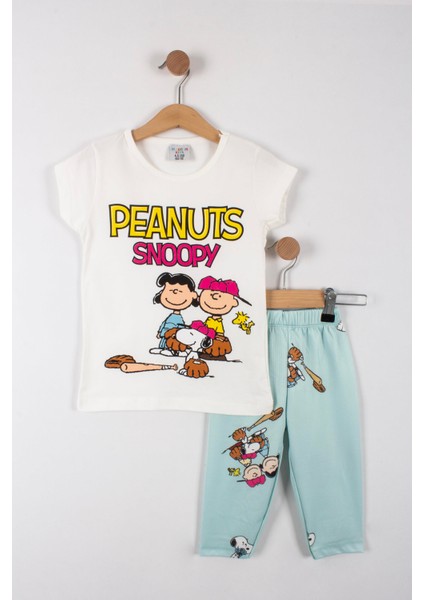 Peanuts Baskılı Kız Çocuk Taytlı Alt Üst Takım