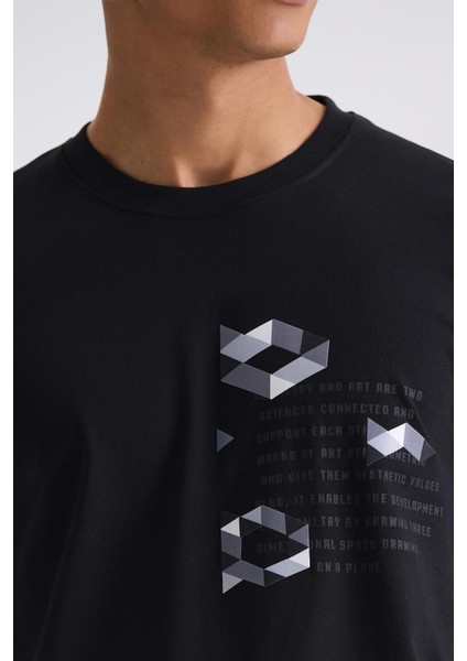 Siyah Slim Fit Bisiklet Yaka T-Shirt