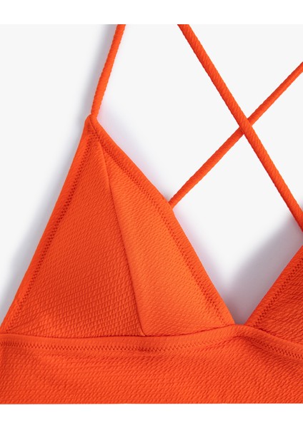 Üçgen Bikini Üstü Dokulu Çapraz Askılı Kaplı fiyatları