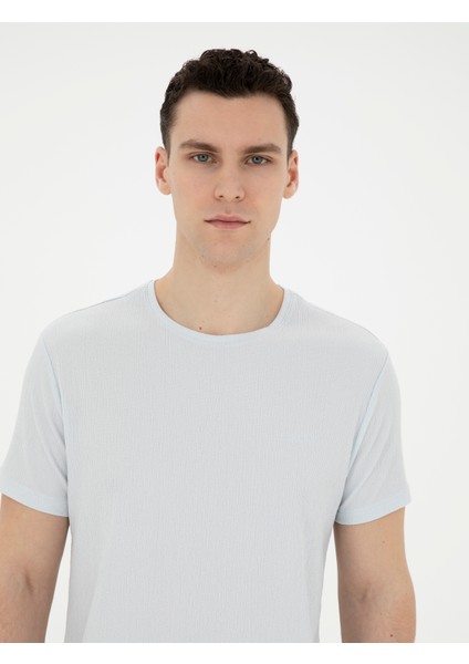 Erkek Açık Mavi Slim Fit Tişört 50288914-VR095 fiyatları