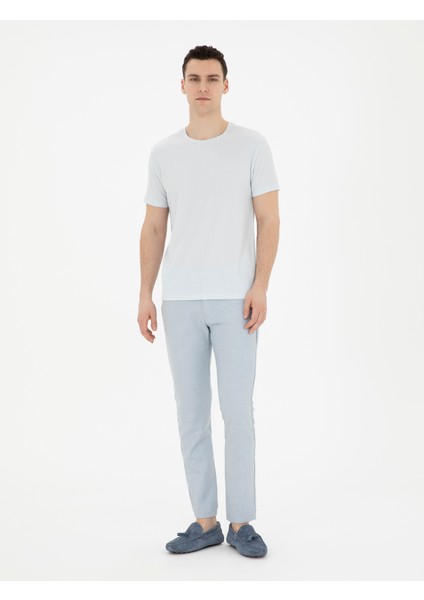 Erkek Açık Mavi Slim Fit Tişört 50288914-VR095 fırsatları