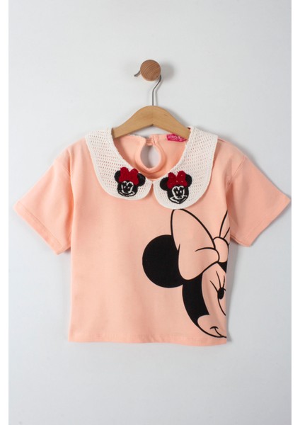 Nakış Işlemeli Minnie Detaylı Bebe Yaka Kız Çocuk Taytlı 2 Li Takım