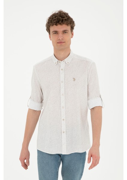 Erkek Haki Gömlek Desenli 50288670-VR027