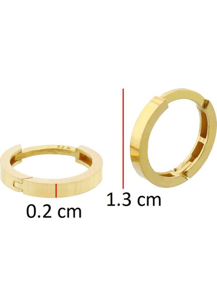 22 Ayar Altın Minimal Halka Küpe
