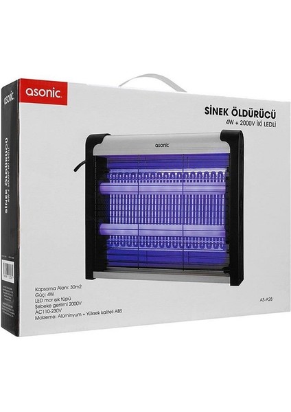Asonic 2000 Volt Iki Ledli Sinek Haşere Öldürücü - 30M2 Etkili