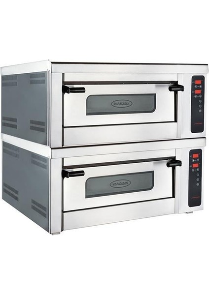 İnox Karacasan Endüstriyel Elektrikli Çift Katlı 8 Li Dijital Pizza Fırını