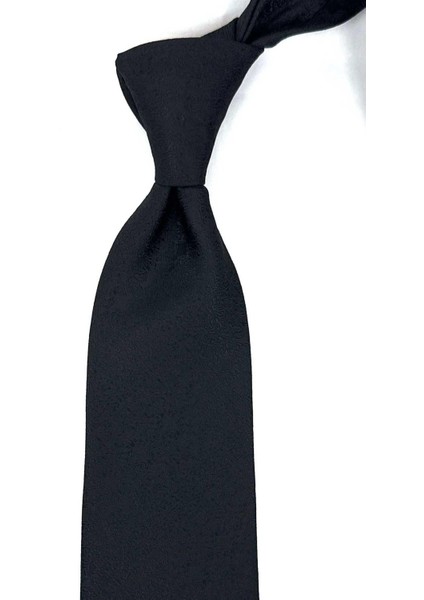 Siyah Motif Desen Mendilli Klasik Kravat KK12428