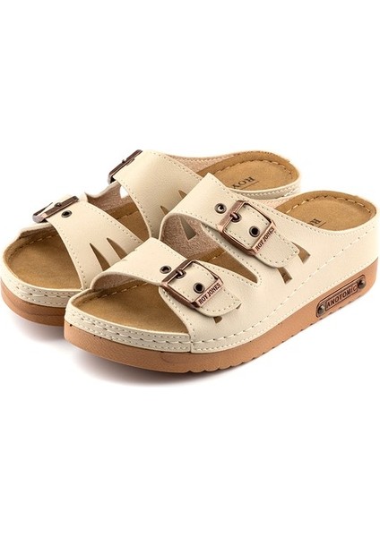 Kadın Ortopedik Anatomik Tabanlı Konfor Modeli Çift Bantlı Tokalı Rahat Dışarı & Ev Içi Terliği fiyatları