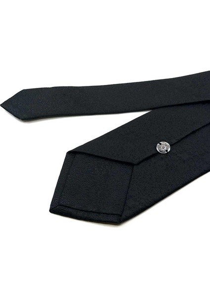 Siyah Motif Desen Mendilli Klasik Kravat KK12428 modelleri