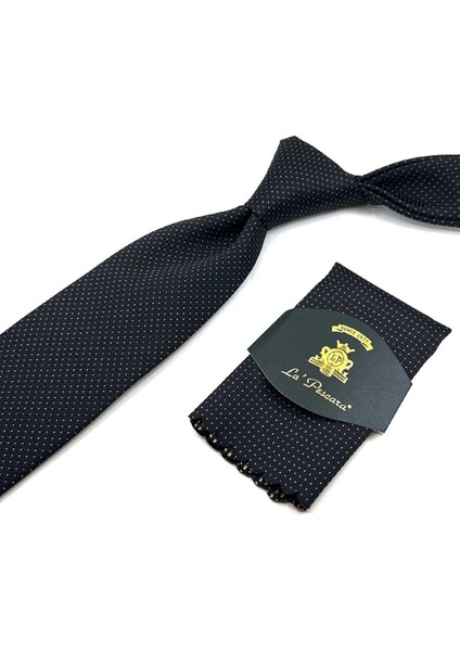 Siyah Nokta Desen Mendilli Klasik Kravat KK12334 fiyatları