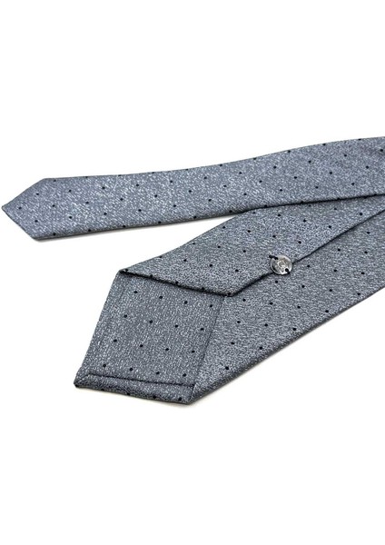 Gri Puantiye Desen Mendilli Klasik Kravat KK12326 modelleri