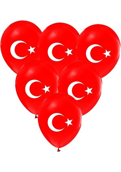23 Nisan Süsleri 6 Lı Tavan Sarkıt Süs ve Ay Yıldız Baskılı Balon 10 Lu 23 Nisan 29 Ekim Bayram Süsleri