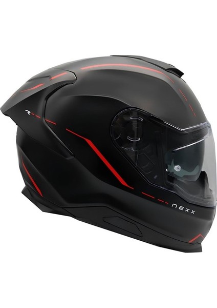 Y.100R React Mat Siyah-Kırmızı Kask Xl