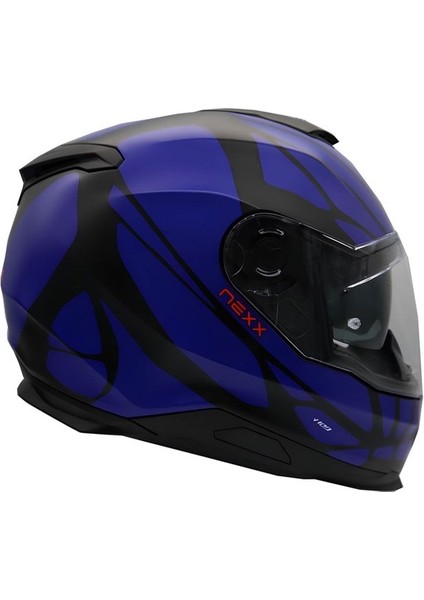 Y.100 B-Sıde Mat Siyah-Navy Mavi Kask S