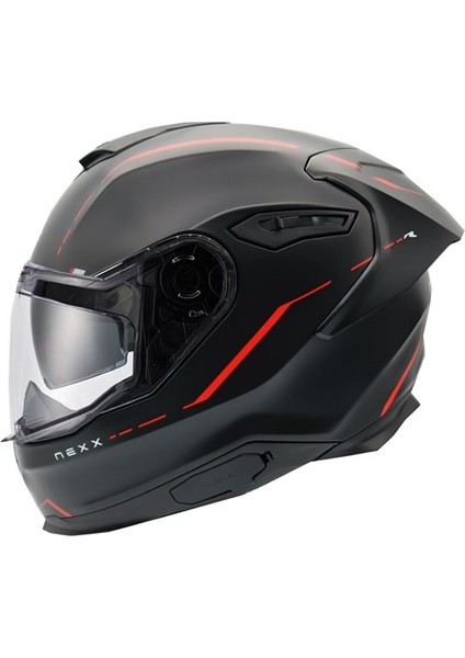 Y.100R React Mat Siyah-Kırmızı Kask 2xl