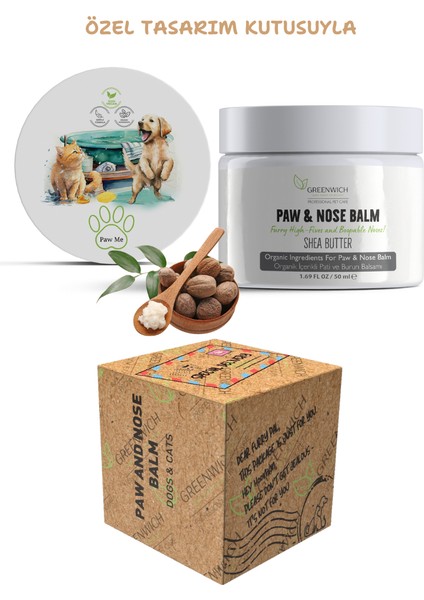 Pati Burun Nemlendirici Balm Vegan Organik İçerikli Doğal Kedi Köpek Çatlak Koruma Bakım Kremi 50 ml*2