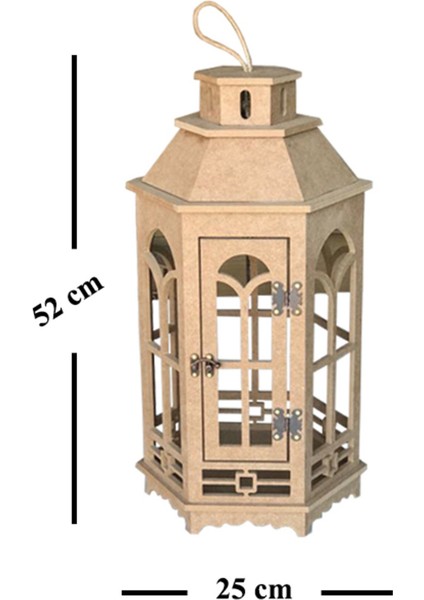 S.tkoleksiyonhobiantikaahşap Boyanabilir Mdf Altıgen Ayaklı Dekoratif Fener, Şamdan , Mumluk