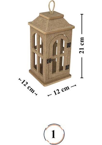 S.tkoleksiyonhobiantikaahşap Boyanabilir Mdf Kare Ayaklı Dekoratif Fener, Şamdan , Mumluk