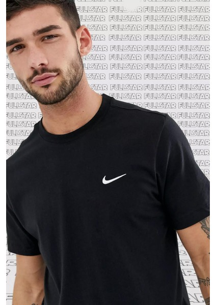 Sportswear Basic Tee Cotton Unisex Black Yazlık Ince Tişört Siyah