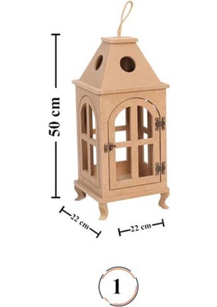 S.tkoleksiyonhobiantikaahşap Boyanabilir Mdf Kare Ayaklı Dekoratif Fener, Şamdan , Mumluk