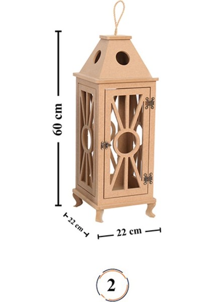 S.tkoleksiyonhobiantikaahşap Boyanabilir Mdf Kare Ayaklı Dekoratif Fener, Şamdan , Mumluk
