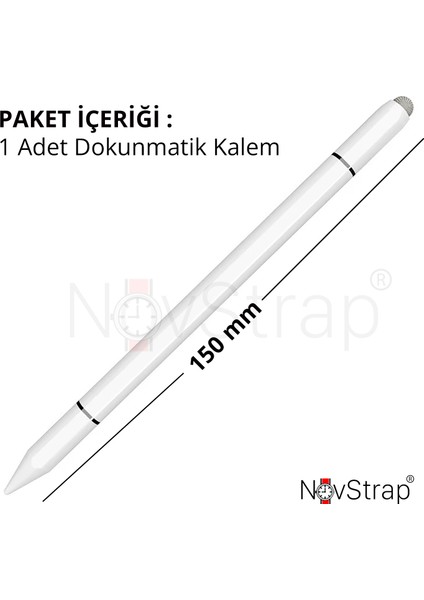 Novstrap Dokunmatik Kalem 3in1 Tüm Dokunmatik Cihazlarla Uyumlu Tablet Kalemi + Akıllı Tahta Kalemi