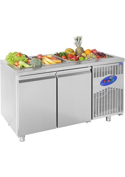 Karacasan 281 Lt İki Kapılı 700'Lük Havuzlu Saladbar Buzdolabı(304 Çelik)