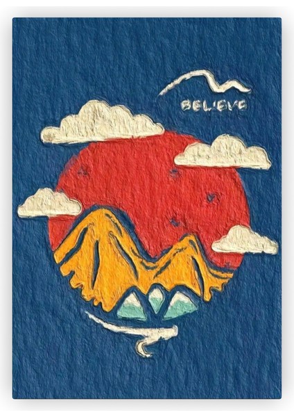 Believe Dağ Manzarası Ahşap Poster 20X29 cm