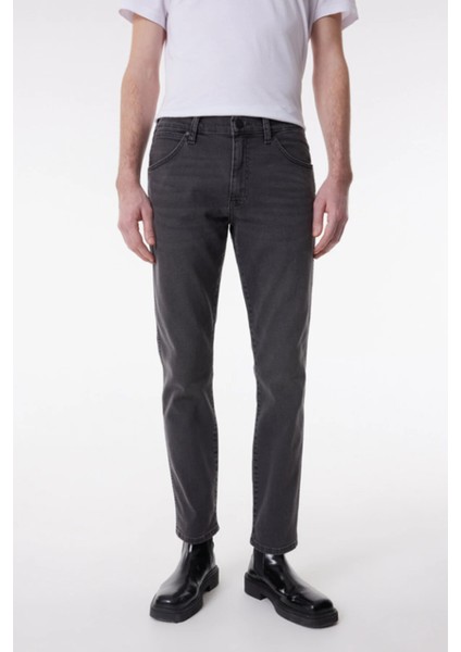 W18SBY854 Koyu Gri Erkek Larston Düşük Bel Dar Kesim Dar Paça Esnek Kot Pantolon