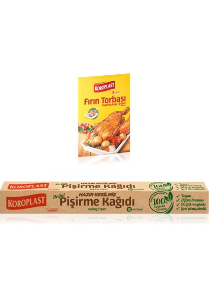Fırın Torbası 8'li+ Hazır Kesil. Pişirme Kağ. 10LU
