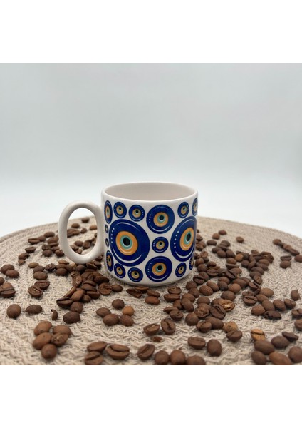 Seramik Kupa Bardak Mug Nazar Boncuğu Baskılı 09