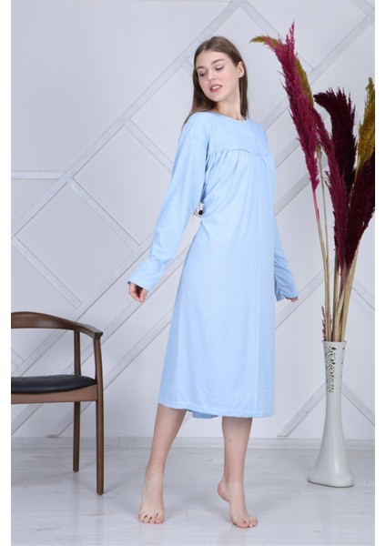 Pamuk Penye Battal Beden Düz Renk Gecelik Düğmeli Lohusa Geceliği fiyatları