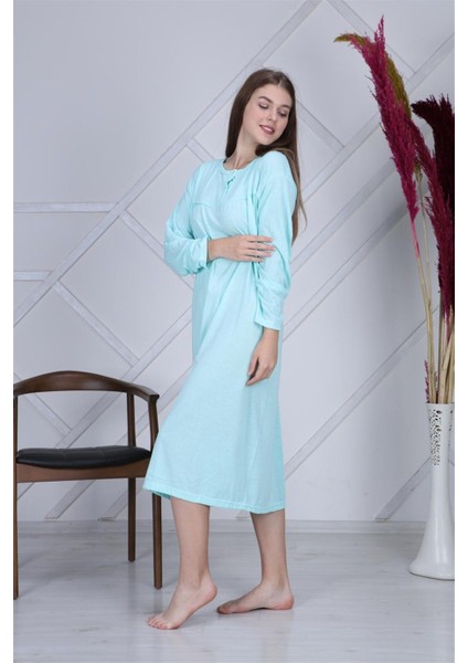 Pamuk Penye Battal Beden Düz Renk Gecelik Düğmeli Lohusa Geceliği fiyatları