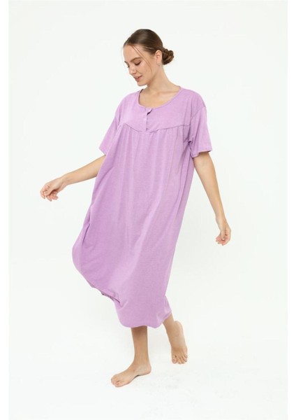 Pamuk Penye Battal Beden Düz Renk Gecelik Düğmeli Lohusa Geceliği indirimleri
