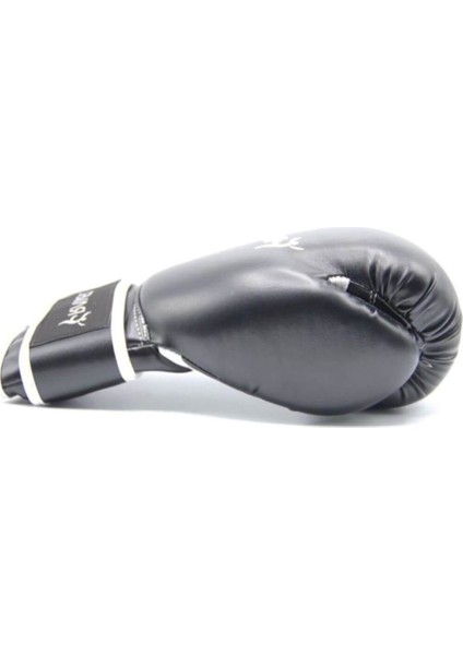 Siyah Fighter Deluxe Pu Dura-Strong Boks Eldiveni Plastik