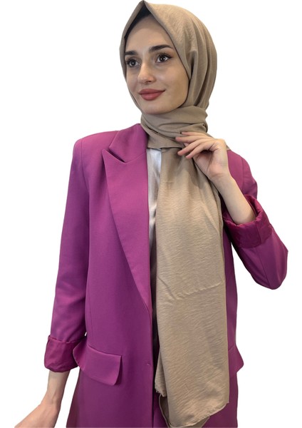 Pamuk Caz Şal, Eflatun Scarf Tek Renk Jazz Şal 1001