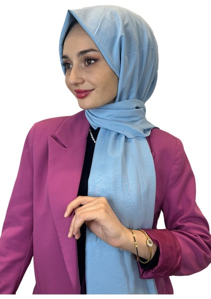 Pamuk Caz Şal, Eflatun Scarf Tek Renk Jazz Şal 1001