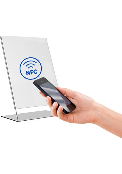 Nfc A7 L Tipi Yatay Şeffaf Pleksi Stant