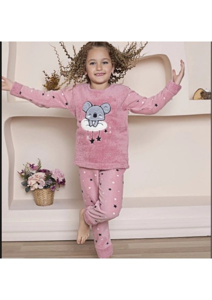 Kapi Kids Koala Nakışlı Kız Çocuk Polar Pijama Takımı