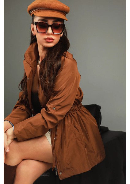 Camel Kadın Bel Bağcıklı Astarlı Trençkot P-00005285 modelleri