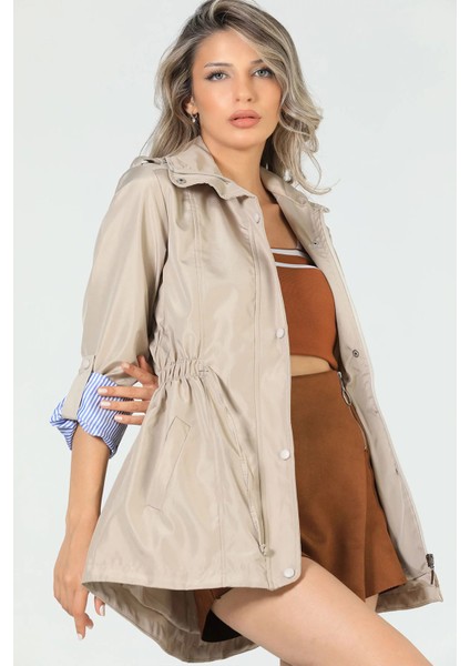 Taş Kadın Bel Bağcıklı Astarlı Trençkot P-00005285 modelleri