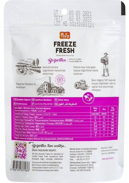 Freeze Fresh Böğürtlen 15 G.